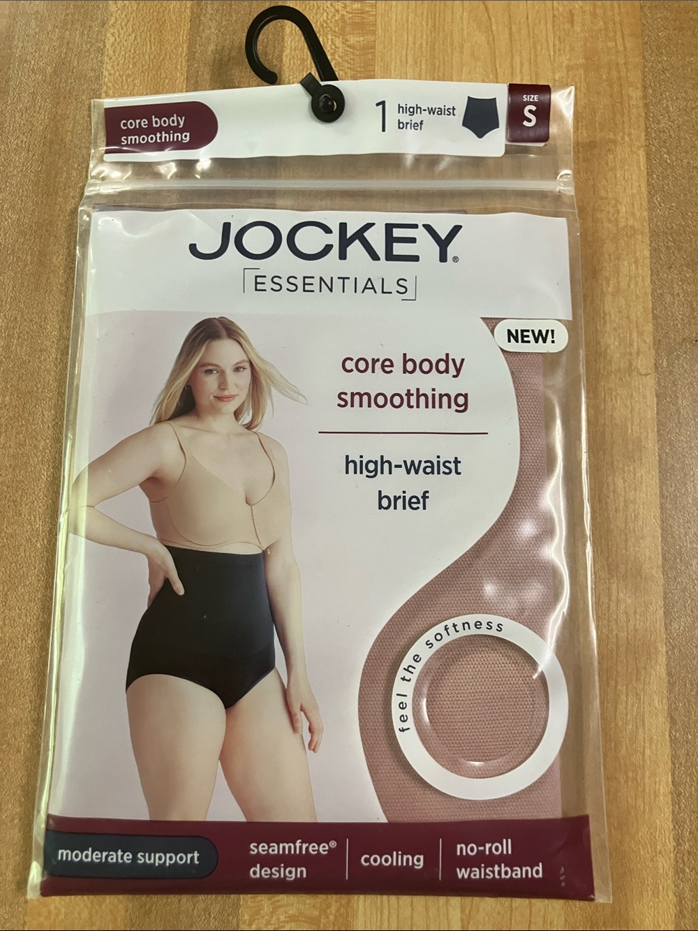 Jockey Essentials High-Waist Brief in Nude and Black